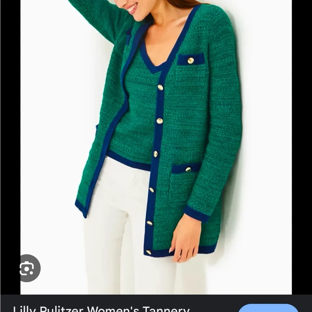 Lilly Pulitzer Green and Blue Sweater Set - Picture 2 of 3